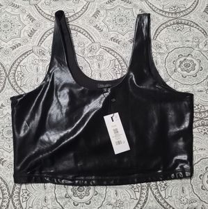Faux Leather Bralette/ Crop Top